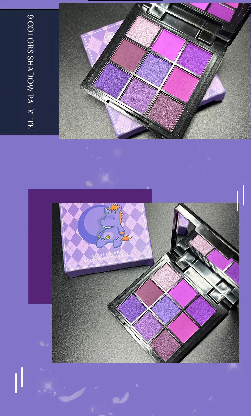 Luxurious Purple Eyeshadow Palette 9 Color Matte and Shimmering violet Eye Makeup for Creating Smoky or Natural Looks Cosmetic