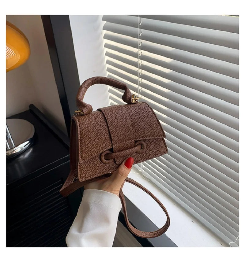 PU Leather Mini Crossbody Bag Womens Small Square Fashion Versatile Handbag Solid Color Simple Bag Compact Everyday Casual Purse