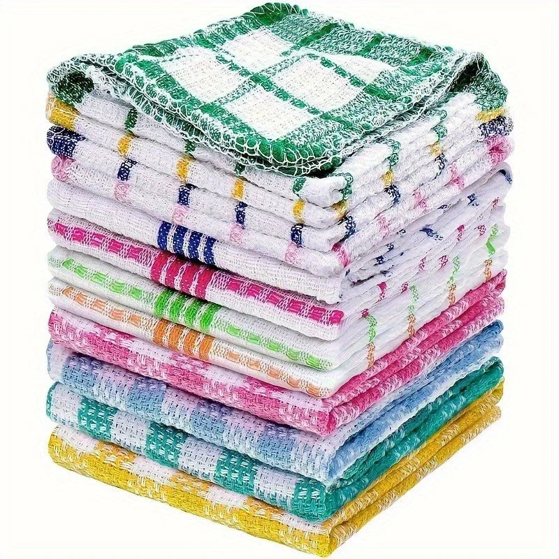 10pcs Dish Towels Featuring a Nest Design. They Dry Rapidly, Possess Excellent Water Absorption, Are Suitable for Hand Washing