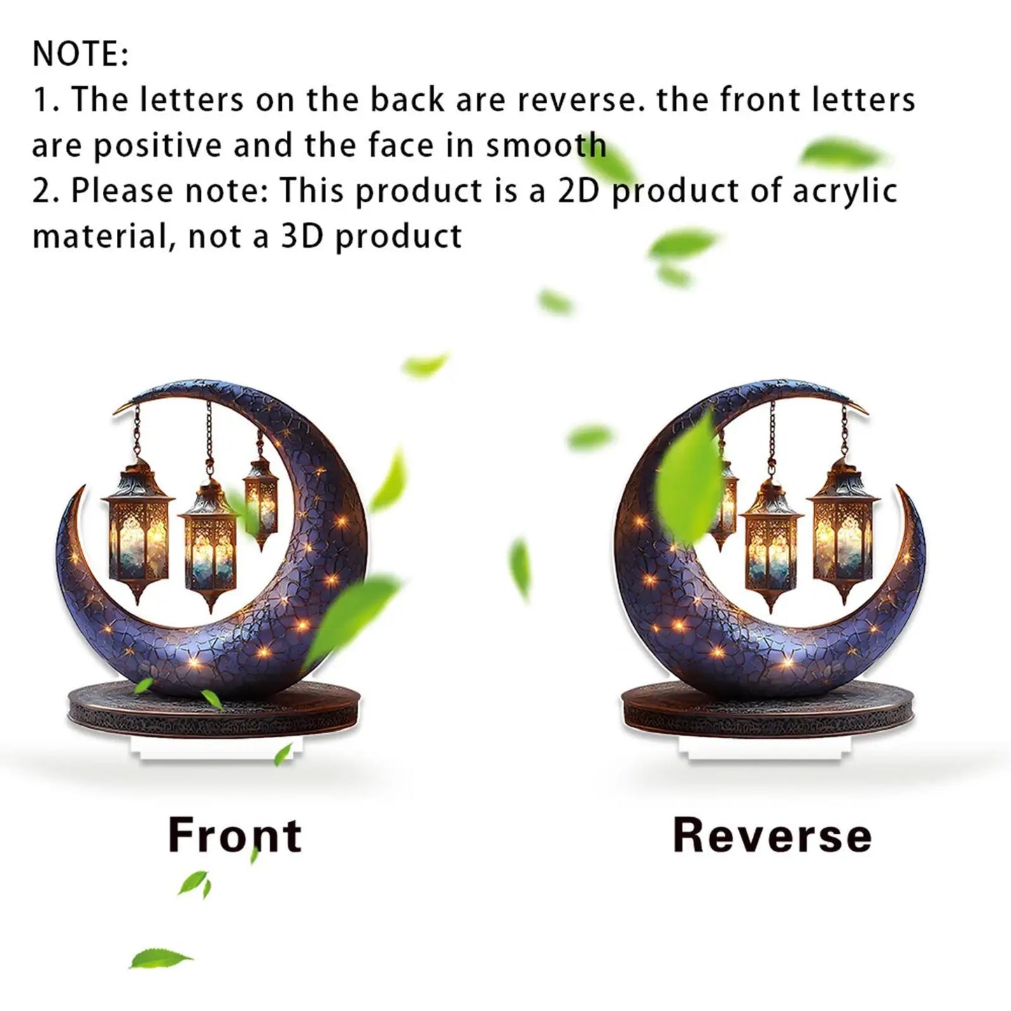 2D Acrylic Ornament Decors Crafts Gifts Artwork for Cabinet Living Room Bedroom