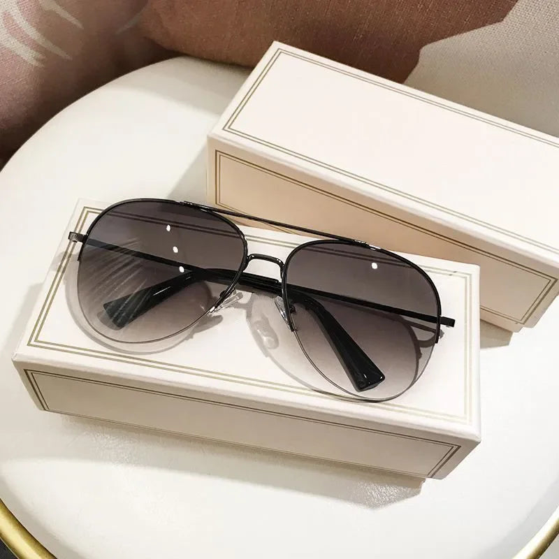 Classic Sunglass Aviator Metal Frame Outdoor Sports Anti-UV 400 Driving Sunglasses Glasses Unisex Ins Style Trendy Hip Hop