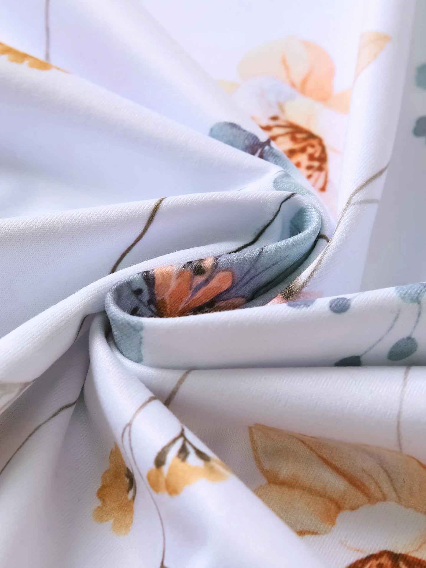 XUANSHOW Summer Women Uniform Flowers Printed Work Wear Pocket Front Short Sleeve V Neck Clothes