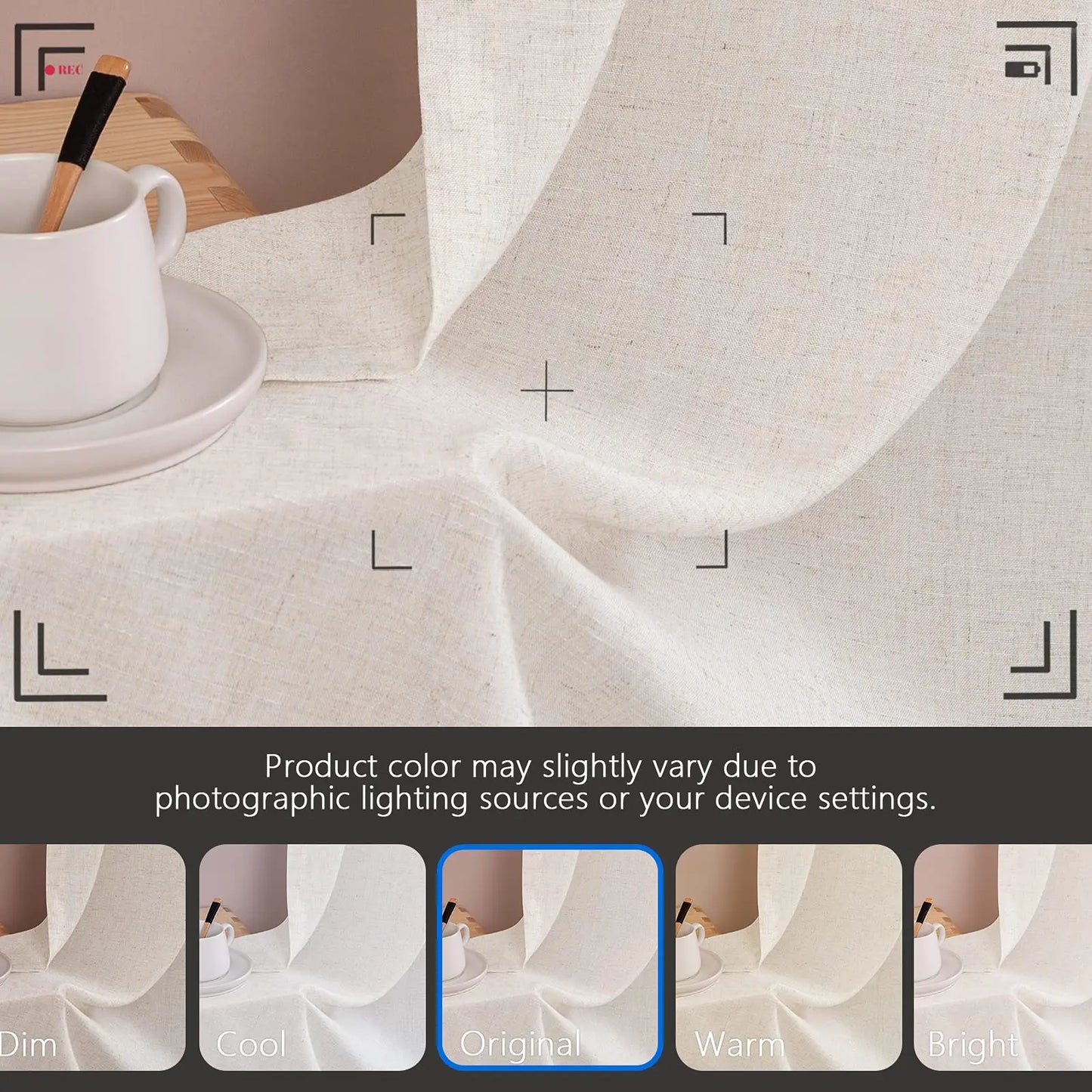 Linen Kitchen Curtains 30 Inch Tier Curtains Farmhouse Cream Beige Short Semi Sheer Drapes with Rod Pocket