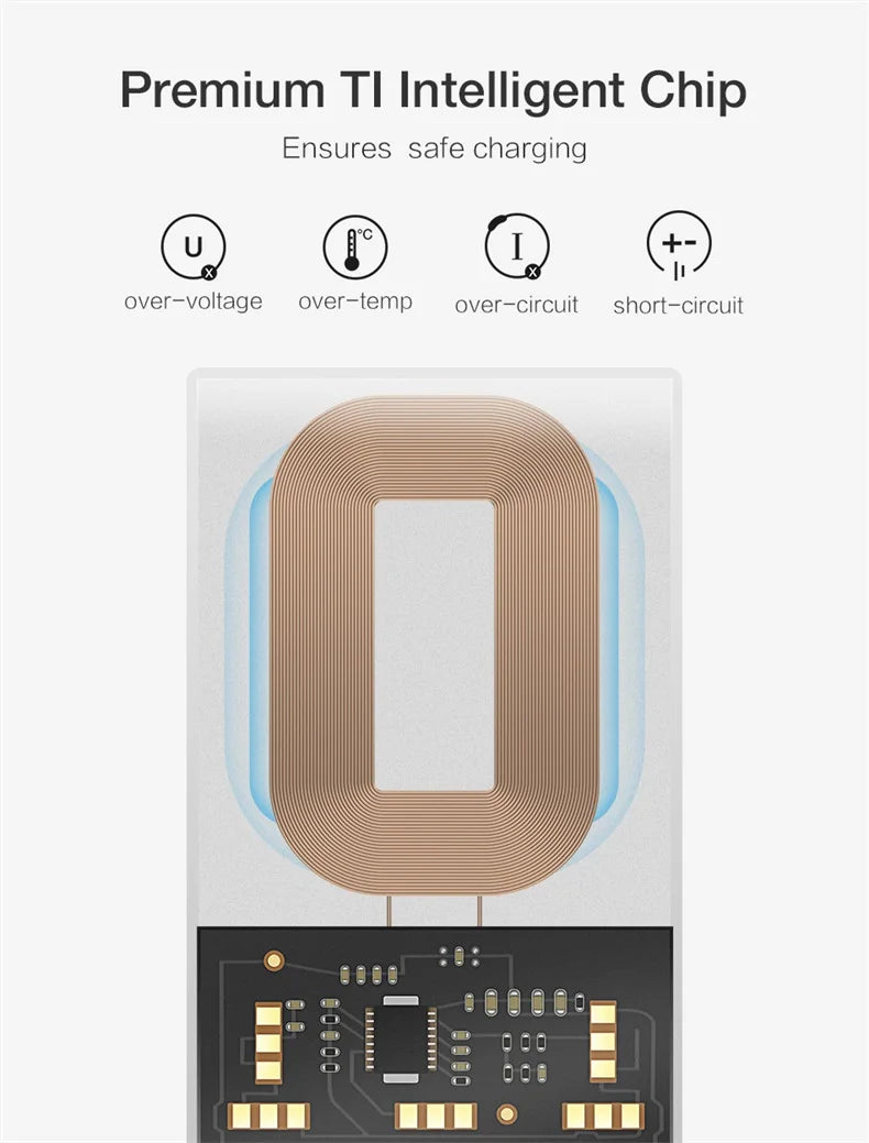 Wireless Charger Receiver Support Type C/Micro USB/Lightning Fast Wireless Charging Adapter For iPhone 5 Android Wireless Charge