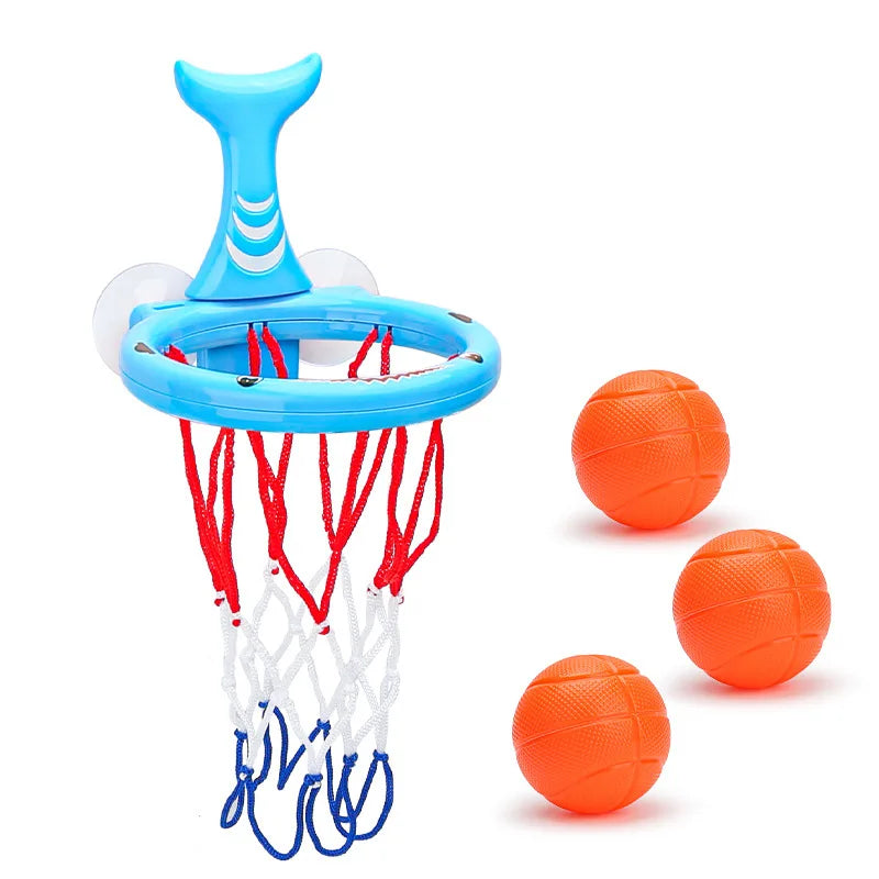 Baby Bath Toy Children Water Play Toys Set Bathroom Bathtub Suction Cup Shooting Basketball Hoop with 3 Balls Bath Toys for Kids