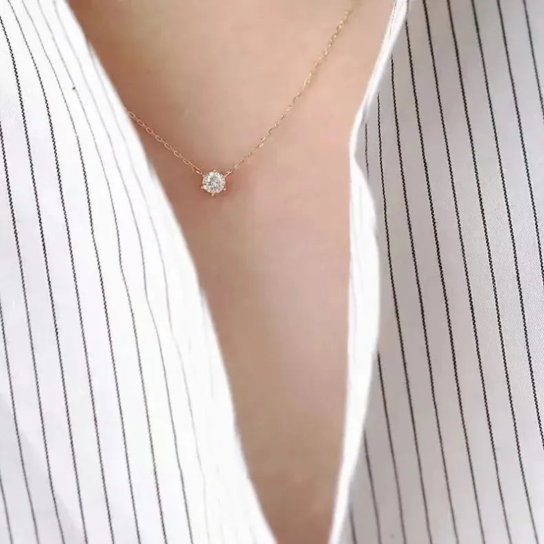 S925 Sterling Silver Necklace Set with Zircon Electroplated 14k Gold Women's Fine Style