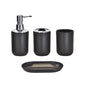 Modern Bathroom Essentials Set/Includes Toothbrush Holder, Waste Bin, Toilet Brush, Cup, Soap Dish and Soap Dispenser
