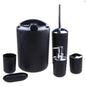 Modern Bathroom Essentials Set/Includes Toothbrush Holder, Waste Bin, Toilet Brush, Cup, Soap Dish and Soap Dispenser