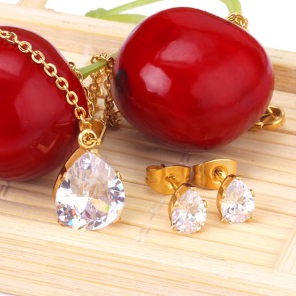 LUXUKISSKIDS Jewellery Crystal Bridal Wedding Jewelry Sets Earrings Necklaces Set For Women Fashion Jewelry set bijoux femme