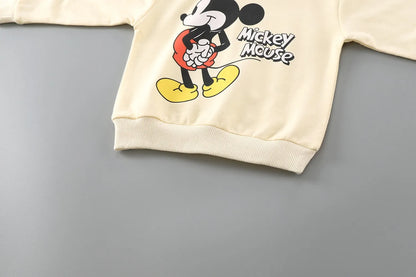 Spring/autumn Baby Girl Minnie Sweatshirt Loose Long Sleeve Tops Fashion Popular Cartoon Children Hoodies Crewneck Pullovers