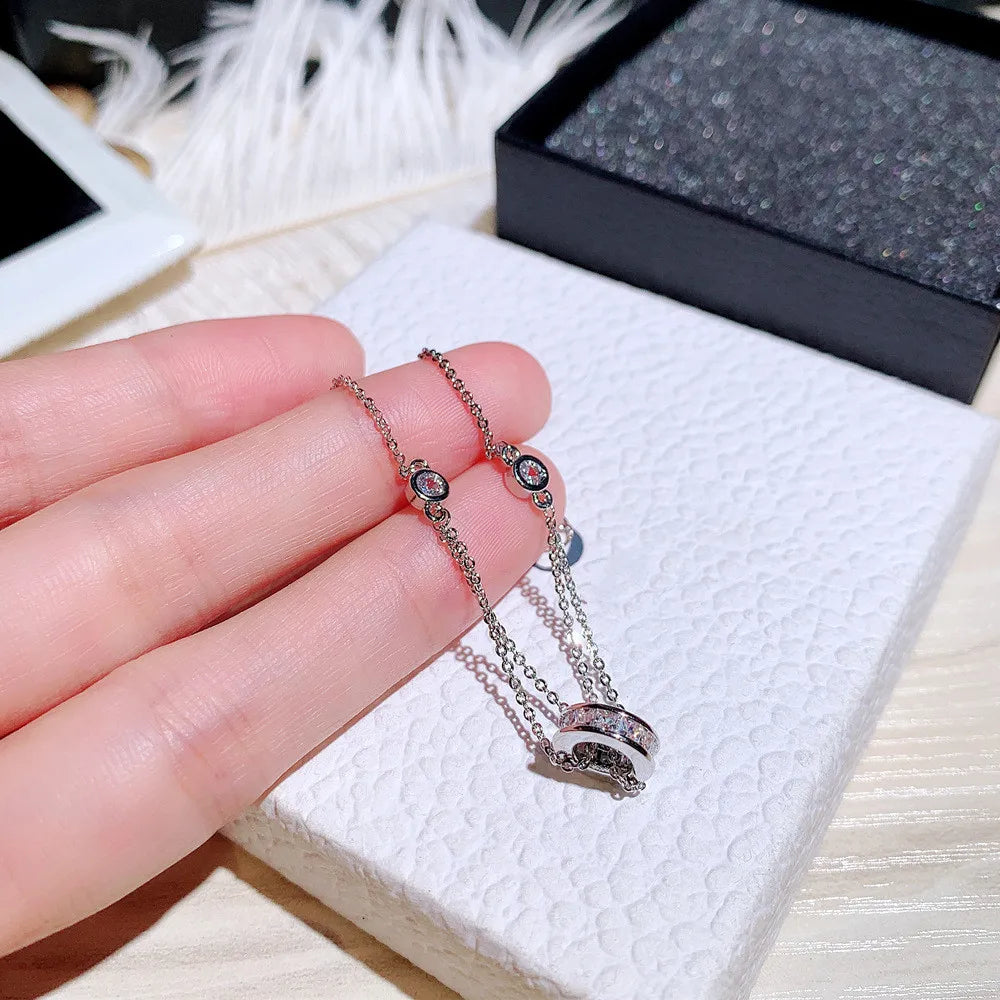 Luxury Bling AAA Zircon Buckle Women Bracelet Handmade High Quality Sparking CZ Copper Plated Read Gold Pulseras Brasselet