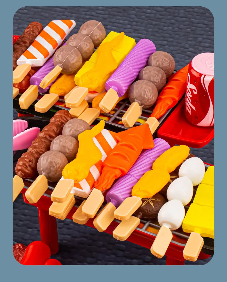 Kids Barbecue Food Set Kitchen Pretend Play Cooking Toys Girl Early Education Outdoor BBQ Parents-Child Interactive Toy