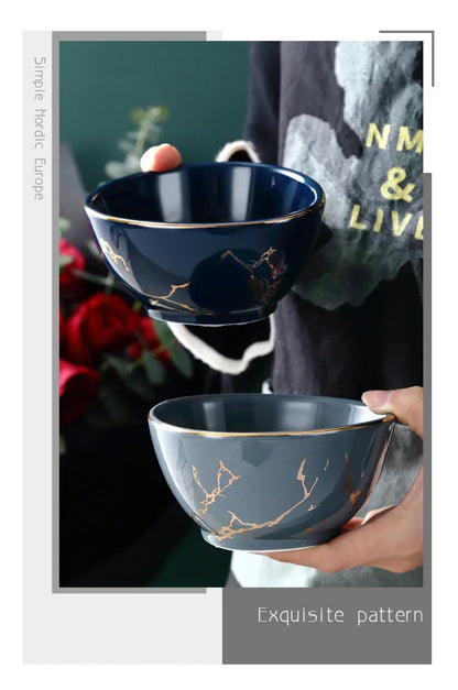 Nordic Dinner Irregular Plates Ins Gold Inlay Dinner Dish Marble Steak Plates Ceramic Dishes Tray Dinnerware Sets Drop Shipping