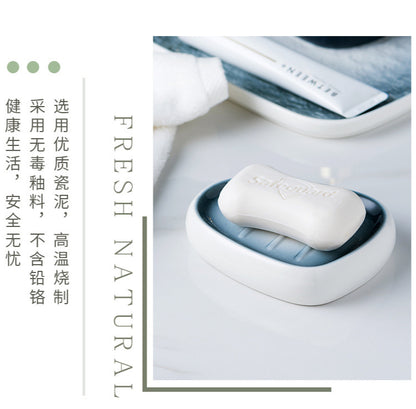 Ceramic Bathroom Accessories Sets Gradient Lotion Dispenser Pump Bottle Toothbrush Holder Mouthwash Cup Soap Dish Washing Tools