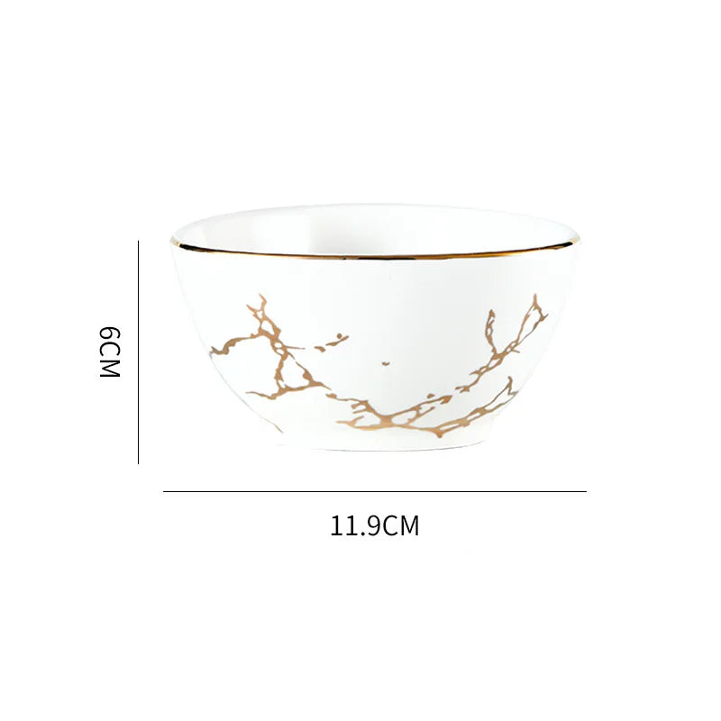 Nordic Dinner Irregular Plates Ins Gold Inlay Dinner Dish Marble Steak Plates Ceramic Dishes Tray Dinnerware Sets Drop Shipping