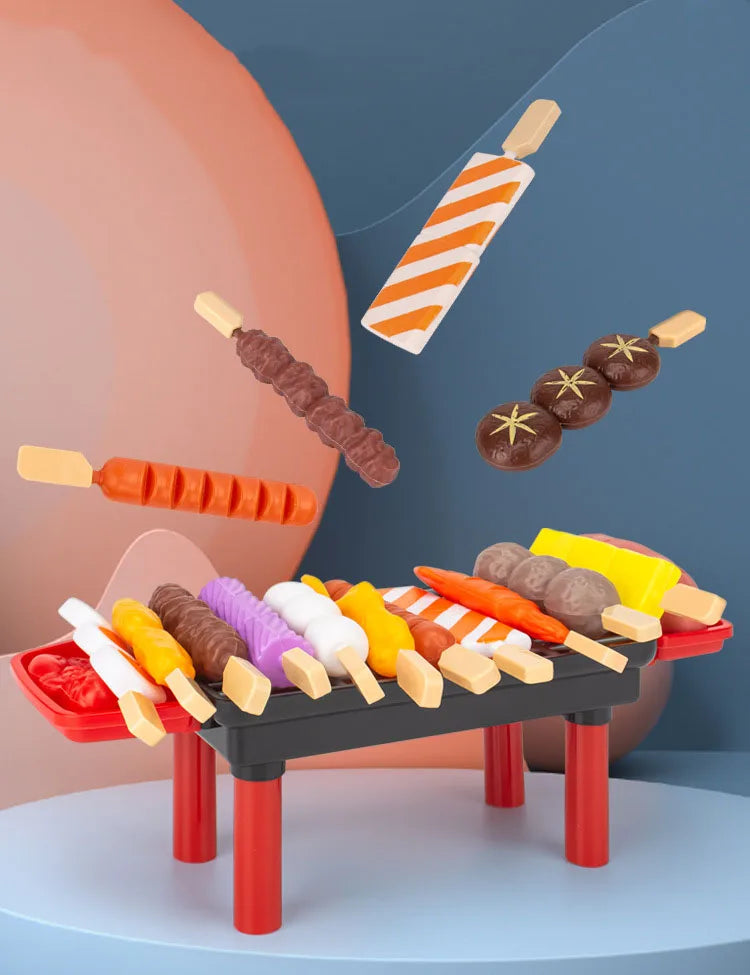 Kids Barbecue Food Set Kitchen Pretend Play Cooking Toys Girl Early Education Outdoor BBQ Parents-Child Interactive Toy
