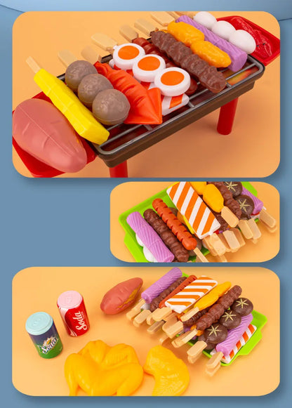 Kids Barbecue Food Set Kitchen Pretend Play Cooking Toys Girl Early Education Outdoor BBQ Parents-Child Interactive Toy