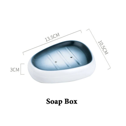 Ceramic Bathroom Accessories Sets Gradient Lotion Dispenser Pump Bottle Toothbrush Holder Mouthwash Cup Soap Dish Washing Tools