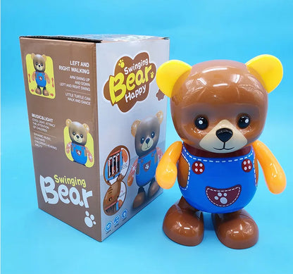 Kids Dance Robot Toy Plastic Cute Cartoon Walking Animal Electric Musical Light Shake Doll Early Educational Toys For Children