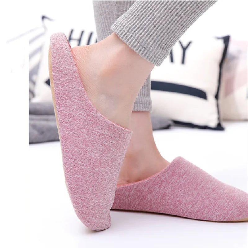 Home Slippers For Women Men Soft House Winter Indoor Light Comfort Floor Shoes Female Male Silence Slides Bedroom Japanese Style