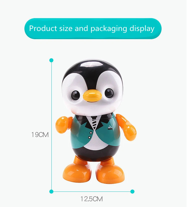 Kids Dance Robot Toy Plastic Cute Cartoon Walking Animal Electric Musical Light Shake Doll Early Educational Toys For Children