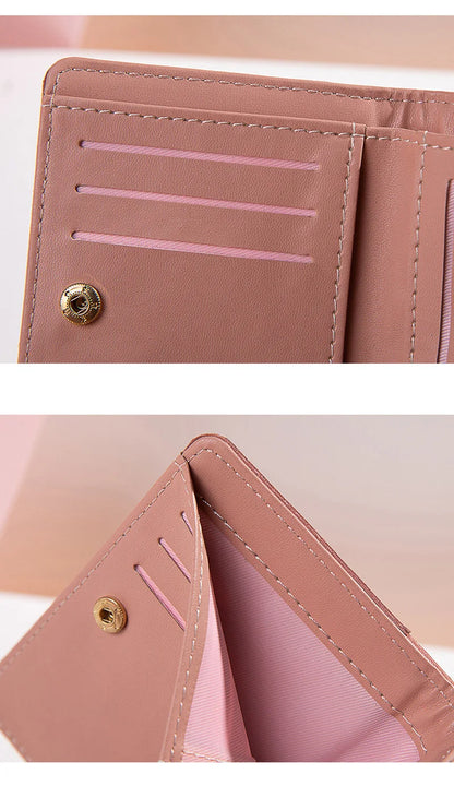 Women's Wallet PU Leather Women's Wallet Made of Leather Women Purses Card Holder Foldable Portable Lady Coin Purses