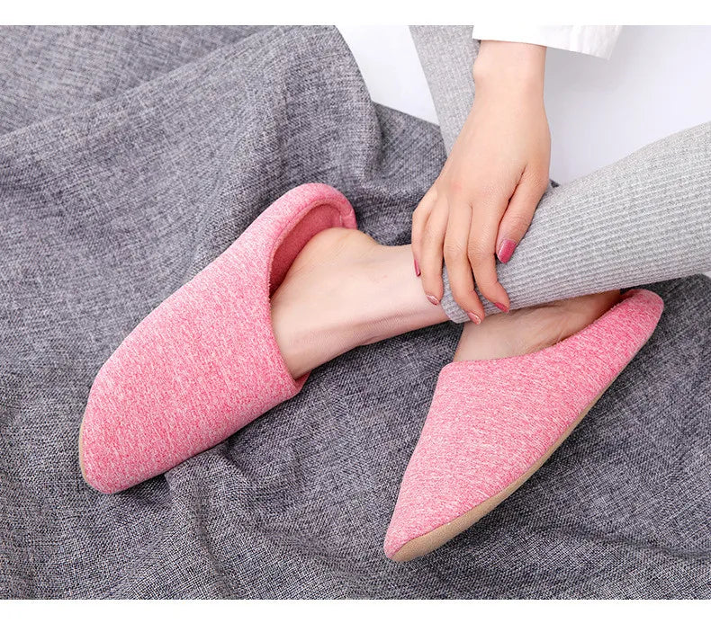 Home Slippers For Women Men Soft House Winter Indoor Light Comfort Floor Shoes Female Male Silence Slides Bedroom Japanese Style