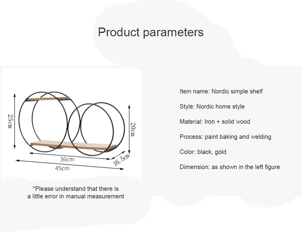 Room Rack Decoration Wall Circular Hanging Home Decor Shelves Candle Holder Aesthetic And Supports Wooden Teen Living Floating