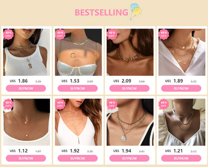 Bls-miracle Boho Crystal Pendant Necklace Fashion Multilayer Star Necklaces Statement Deck Chain For Women Jewelry Gift NX-53
