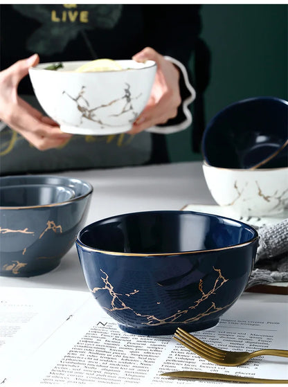 Nordic Dinner Irregular Plates Ins Gold Inlay Dinner Dish Marble Steak Plates Ceramic Dishes Tray Dinnerware Sets Drop Shipping