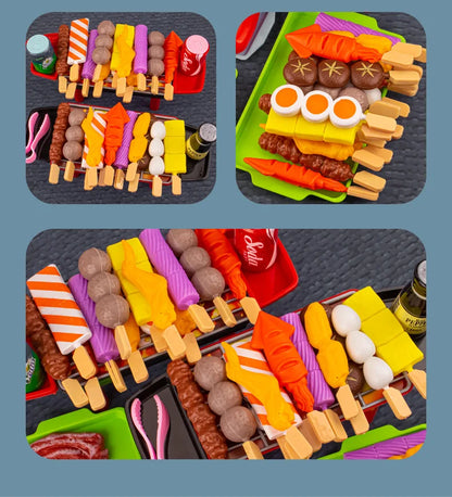 Kids Barbecue Food Set Kitchen Pretend Play Cooking Toys Girl Early Education Outdoor BBQ Parents-Child Interactive Toy