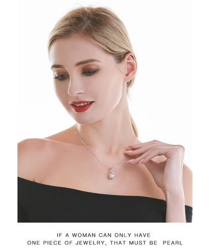 Cauuev genuine 100% Natural freshwater  Pearl Jewelry Hot Selling 925 Sterling Silver Pendant Necklace gift For Women Female Jew