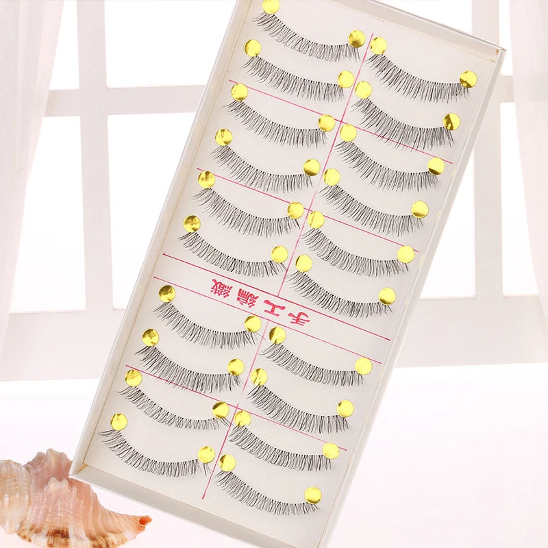10 Pairs Handmade Natural Long False Eyelashes Makeup Maquillage Eyelashes Cilia Cilios Fake Eye Lashes Faux Cils #217