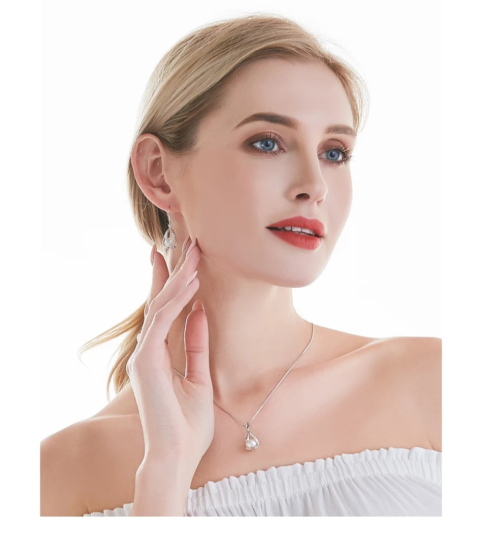 Cauuev genuine 100% Natural freshwater  Pearl Jewelry Hot Selling 925 Sterling Silver Pendant Necklace gift For Women Female Jew