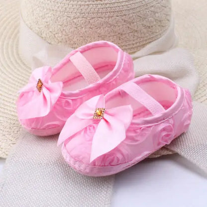 2018 Brand New Newborn Infants Toddler Baby Girl Soft Crib Shoes Moccasin Prewalker Sole Shoes Bow Lovely Cute First Walkers