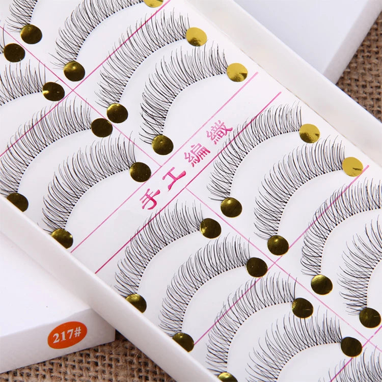 10 Pairs Handmade Natural Long False Eyelashes Makeup Maquillage Eyelashes Cilia Cilios Fake Eye Lashes Faux Cils #217