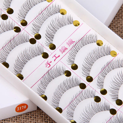 10 Pairs Handmade Natural Long False Eyelashes Makeup Maquillage Eyelashes Cilia Cilios Fake Eye Lashes Faux Cils #217