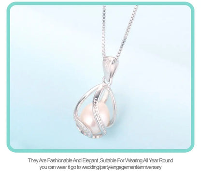 Cauuev genuine 100% Natural freshwater  Pearl Jewelry Hot Selling 925 Sterling Silver Pendant Necklace gift For Women Female Jew