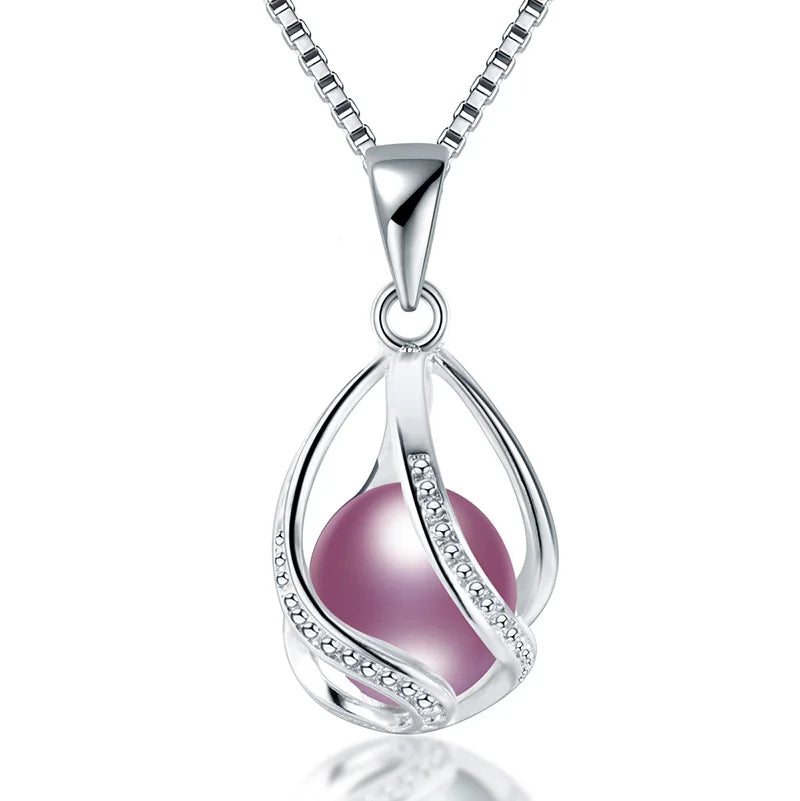 Cauuev genuine 100% Natural freshwater  Pearl Jewelry Hot Selling 925 Sterling Silver Pendant Necklace gift For Women Female Jew