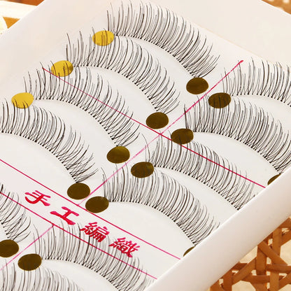 10 Pairs Handmade Natural Long False Eyelashes Makeup Maquillage Eyelashes Cilia Cilios Fake Eye Lashes Faux Cils #217
