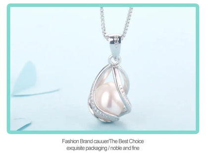 Cauuev genuine 100% Natural freshwater  Pearl Jewelry Hot Selling 925 Sterling Silver Pendant Necklace gift For Women Female Jew