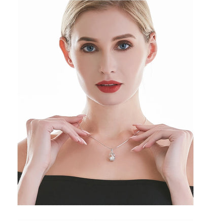 Cauuev genuine 100% Natural freshwater  Pearl Jewelry Hot Selling 925 Sterling Silver Pendant Necklace gift For Women Female Jew
