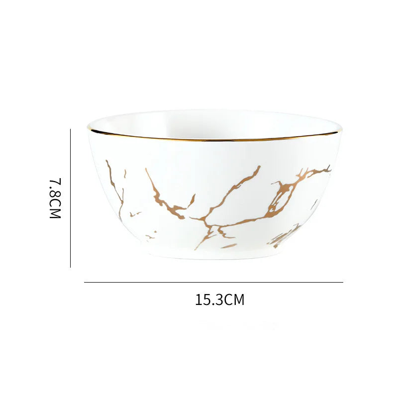 Nordic Dinner Irregular Plates Ins Gold Inlay Dinner Dish Marble Steak Plates Ceramic Dishes Tray Dinnerware Sets Drop Shipping