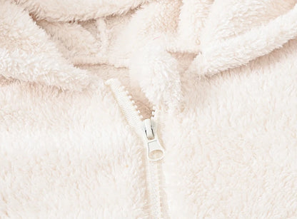 Baby Boy Clothes Spring Autumn Hooded Warm Baby Rompers Cute Plush Bear Overall Toddler Girl Jumpsuit Infants Crawling Clothing