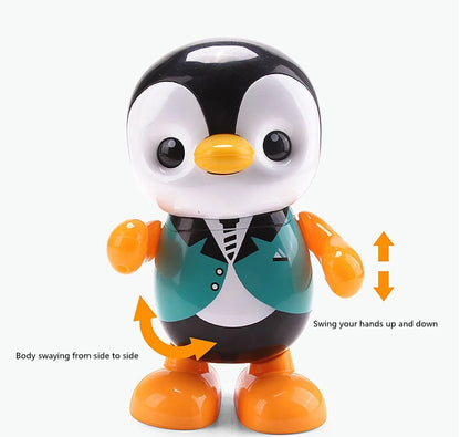 Kids Dance Robot Toy Plastic Cute Cartoon Walking Animal Electric Musical Light Shake Doll Early Educational Toys For Children