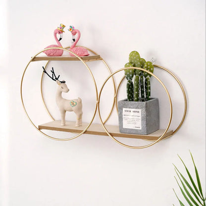 Room Rack Decoration Wall Circular Hanging Home Decor Shelves Candle Holder Aesthetic And Supports Wooden Teen Living Floating
