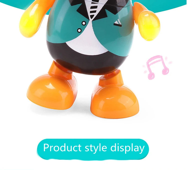 Kids Dance Robot Toy Plastic Cute Cartoon Walking Animal Electric Musical Light Shake Doll Early Educational Toys For Children