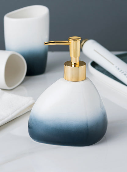 Ceramic Bathroom Accessories Sets Gradient Lotion Dispenser Pump Bottle Toothbrush Holder Mouthwash Cup Soap Dish Washing Tools