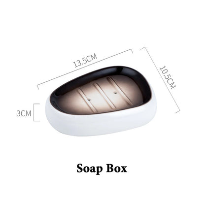 Ceramic Bathroom Accessories Sets Gradient Lotion Dispenser Pump Bottle Toothbrush Holder Mouthwash Cup Soap Dish Washing Tools