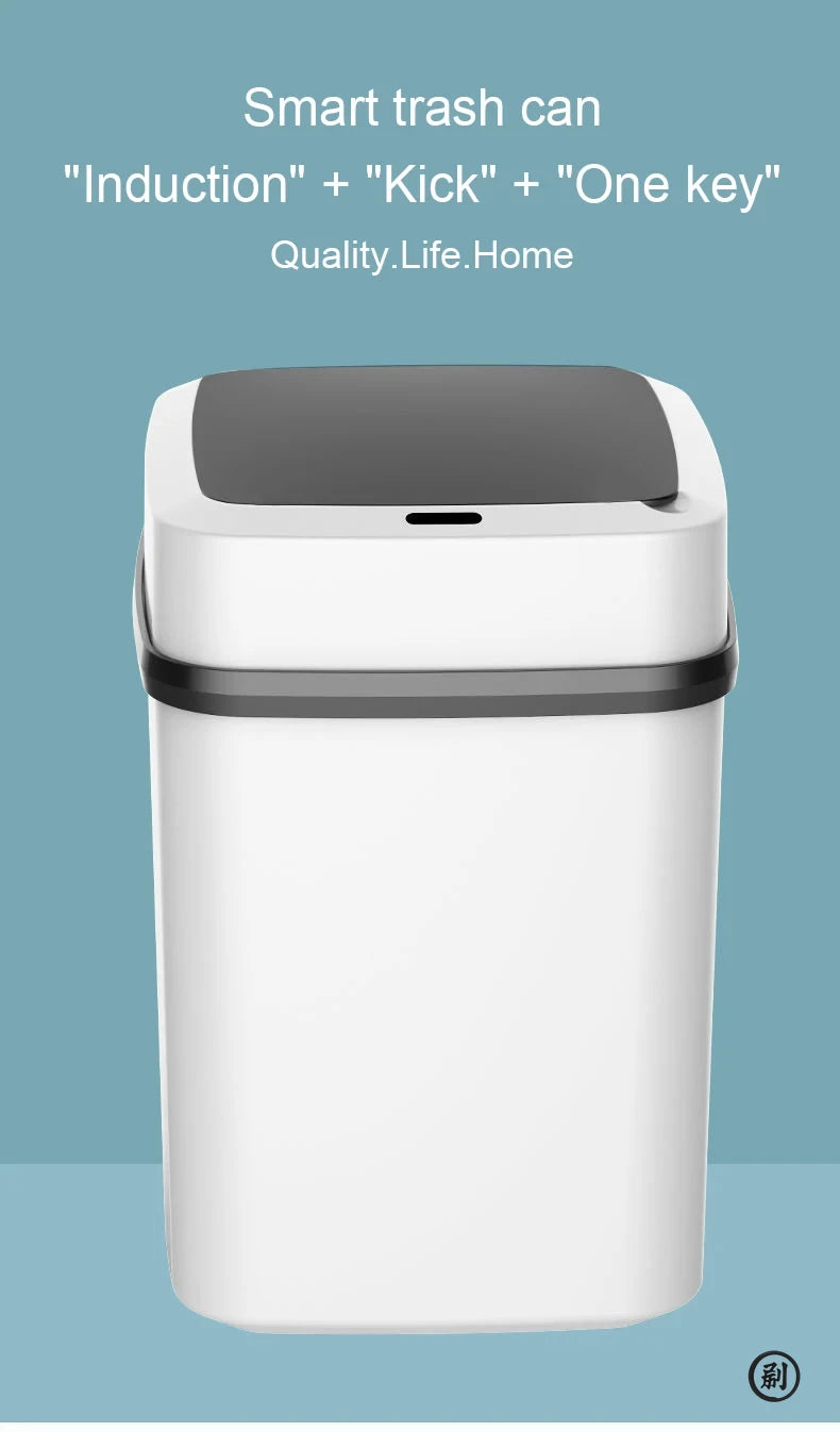 Kitchen Trash Bin 13L Bathroom Touch Trash Can In The Toilet Smart Garbage Bucket Waste Bins Dustbin Smart Trash Can Kitchen